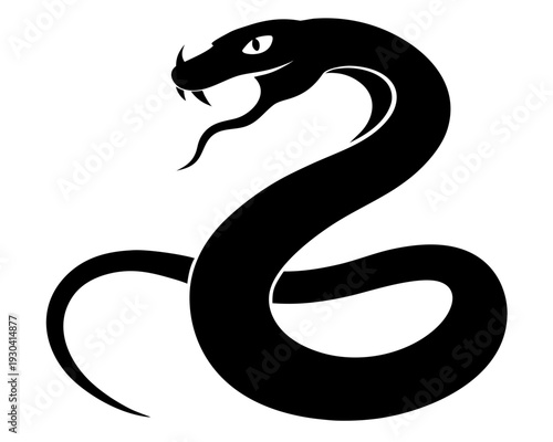 Cobra Snake Silhouette Vector Design Illustration