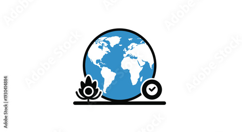 Globe Earth Planet World Map Symbol.
