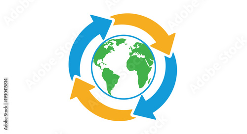 Earth Globe with Circular Arrows.