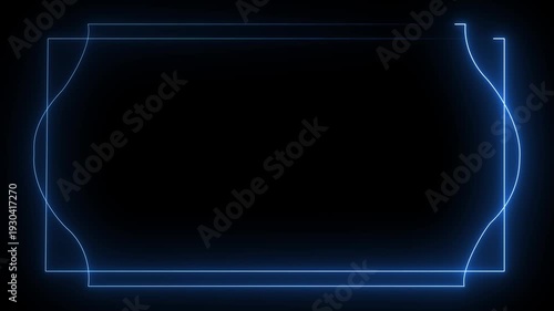  Futuristic Neon Border Frame Animation – Glowing Rectangular Loop for Digital Signage & Video Overlay.