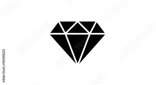 Black Diamond Gemstone Icon Symbol.