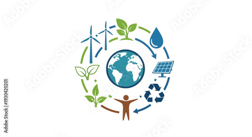 Eco friendly human earth protection symbol.