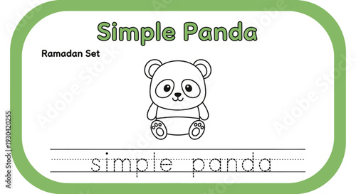 Cute Simple Panda Drawing for Kids Learning to Write
