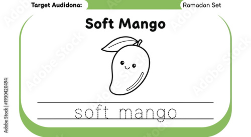 Cute Soft Mango Cartoon Character for Kids Education and Learning