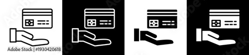 Payment Service Icon In Flat Version On Black And White Background
