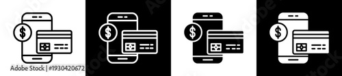 Payment Icon In Flat Version On Black And White Background