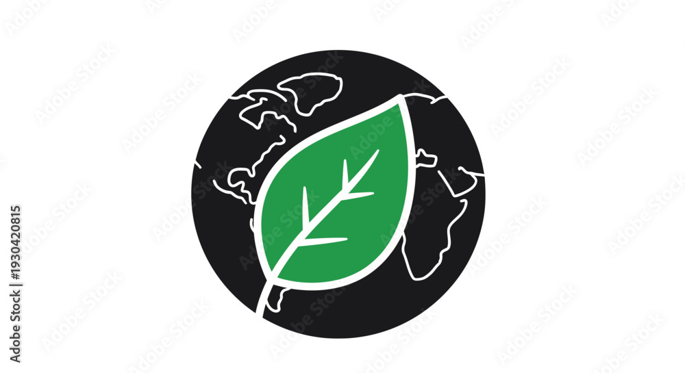 Obraz premium Green leaf eco symbol icon.