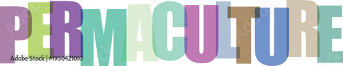 Colorful text perm culture in rainbow gradient letters permaculture perma