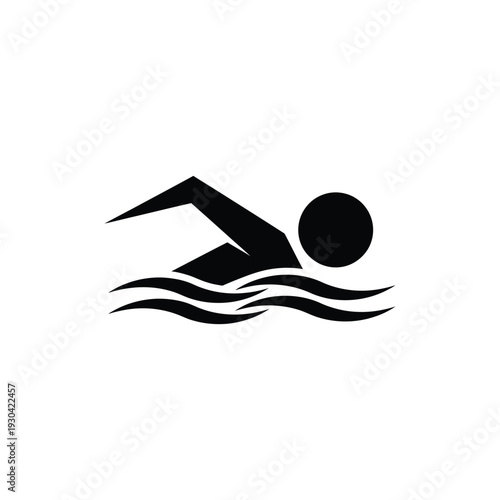 Swimmer in action, diving into the water, illustration of a person swimming, sporty scene, aquatic environment