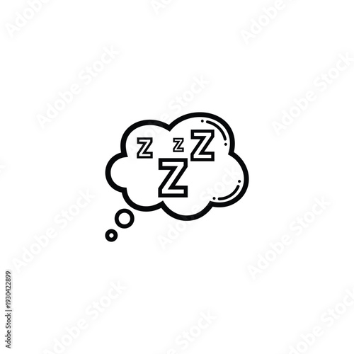 A thought bubble with Zs symbolizing sleep or dreaming in a simple illustration style