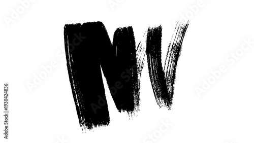 Abstract ink blob, grunge art. Black paint stroke texture. Hand drawn vector isolated illustration