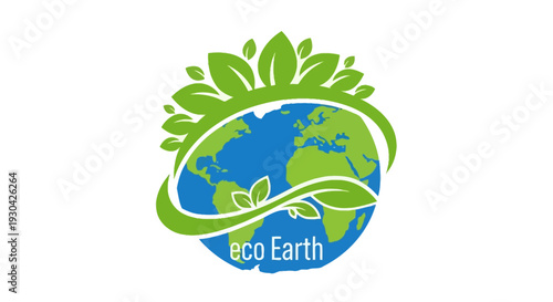 Green Earth Eco Symbol Logo Design.