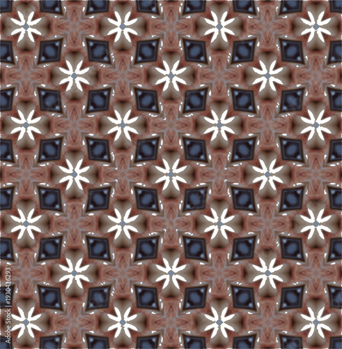A seamless textured floral pattern in brown and pastel cream with a vintage style. Elegant and versatile.