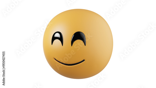 3D Grinning Emoji Face with Smiling Eyes and Happy Expression