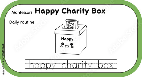 Montessori Happy Charity Box for Kids Daily Routine and Kindness Education