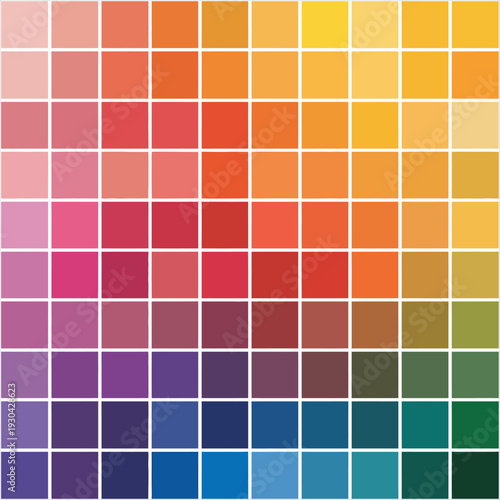 Color Swatches Grid with Blue and Green Tones color palette