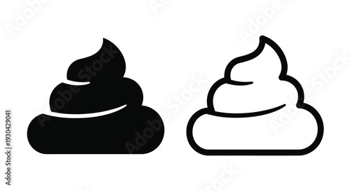 Two black and white depictions of fecal matter side by side