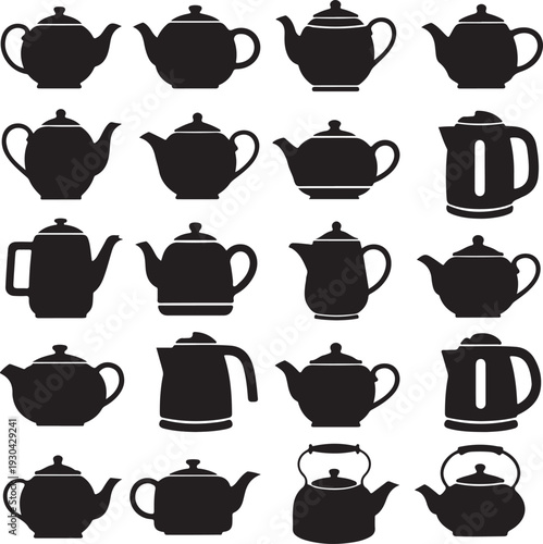 Teapot icon vector set. Kettle illustration sign collection. Tea symbol. Teakettle logo. Hot drink mark.