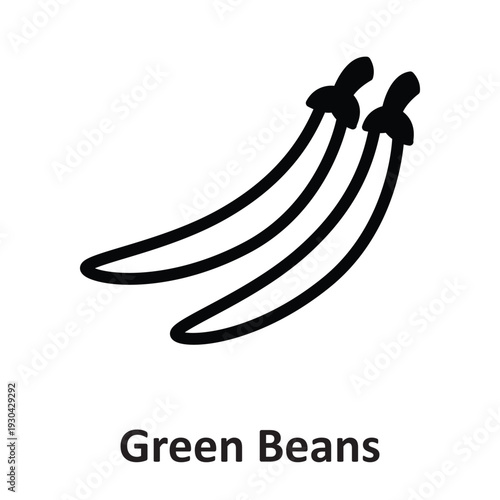 Green Beans Vector Icon which can easily modify or edit