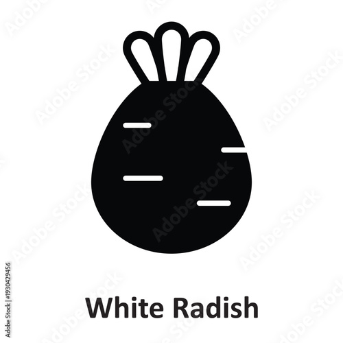  White Radish Vector Icon which can easily modify or edit
