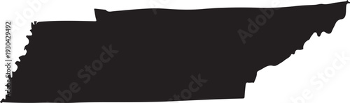 Tennessee black map on white background vector