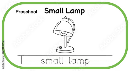 Preschool Small Lamp Learning Worksheet for Kids