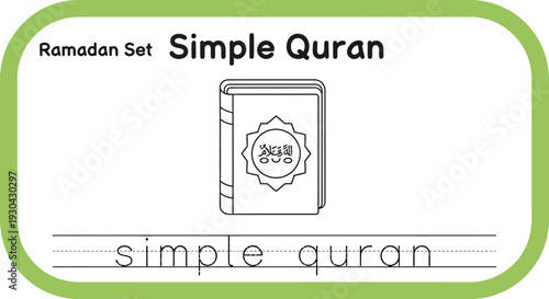 Ramadan Set Simple Quran Tracing Activity for Kids
