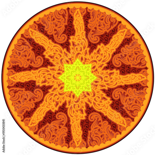 mandala multilayer with balinese traditional ornament