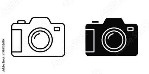 Camera Icon Dual Style Vector Design Visual