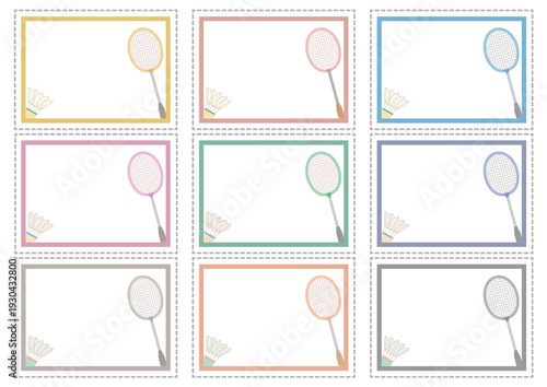 バドミントン◆バドミントンラケットとシャトルのメッセージカード＆スクラップブックセット
