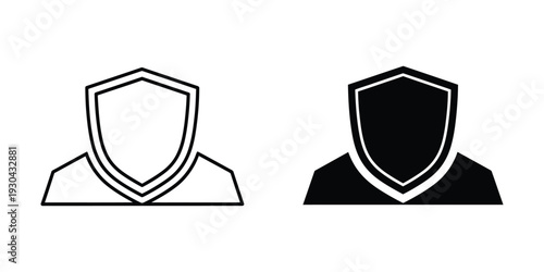 Shield Security Person Icon Symbol Protection