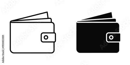 Wallet Icon Set Financial Management Business Asset