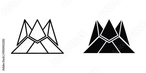 Geometric Pyramid Structure Abstract Symbol Commercial Use