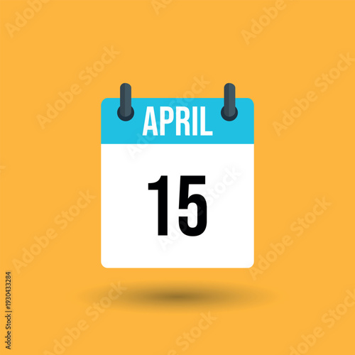 Bild auf Leinwand Calendar page april 15 date number 15