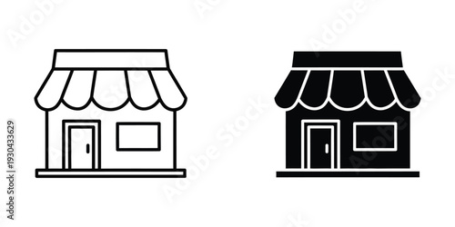 Storefront Icon Commerce Building Shopfront Retail Business Symbol