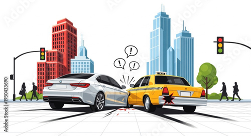 Cars Stuck at City Intersection.