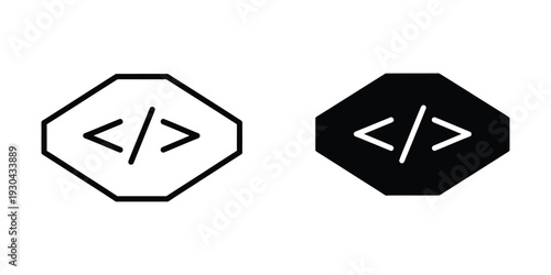 Code Tag Icon Software Development Emblem Commercial Use