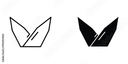 Abstract Geometric Folded Shape Logo Design and Icon
