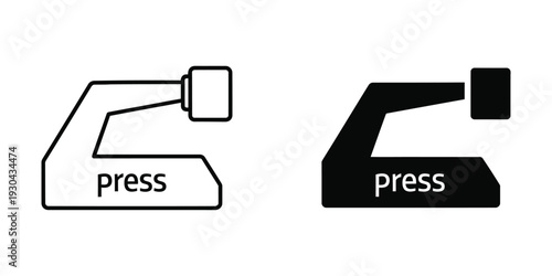 Press Button Icon Machine Action Industrial Symbol