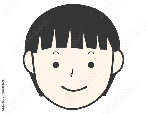 ショートヘアーの可愛い女の子　前髪あり