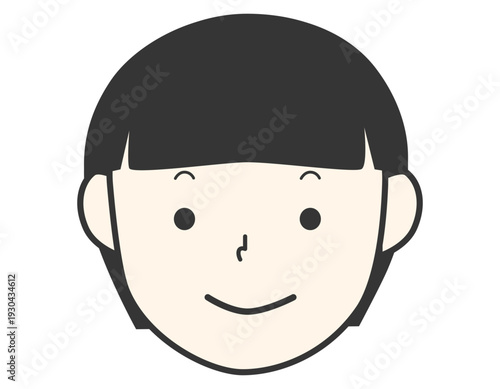 ショートヘアーの可愛い女の子　前髪パッツン