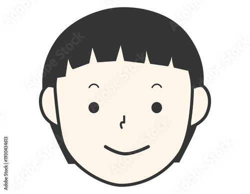 ショートヘアーの可愛い女の子　前髪短め