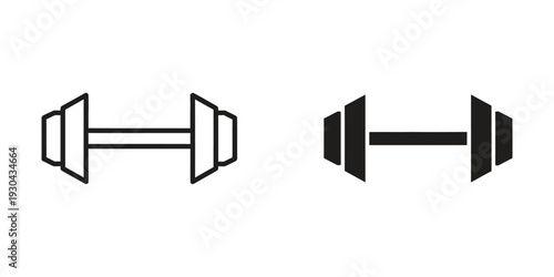 Dumbbell Weights Fitness Equipment Icons