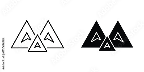 Navigation Arrow Triangles Group Location Pin Icons Corporate Growth Strategy