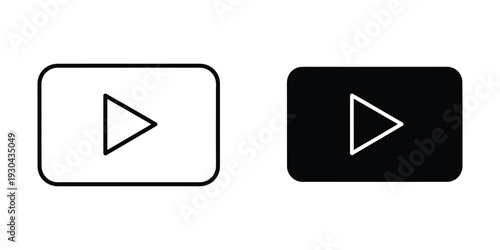 Play Button Icons Start Video Playback Control Business Media Licensing