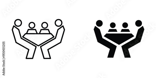 Team Meeting Support Concept Icon