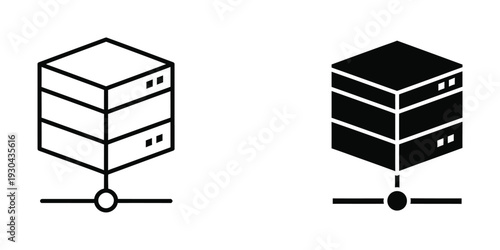 Server Rack Network Icon Data Center Technology Concept