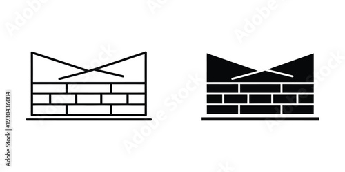 Brick Wall Security Shield Icon Protection