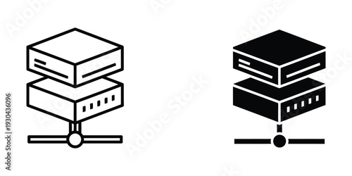 Server Stack Network Connection Icon Commercial Graphic
