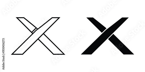 Crossed Lines Symbol Intersection Abstract Graphic